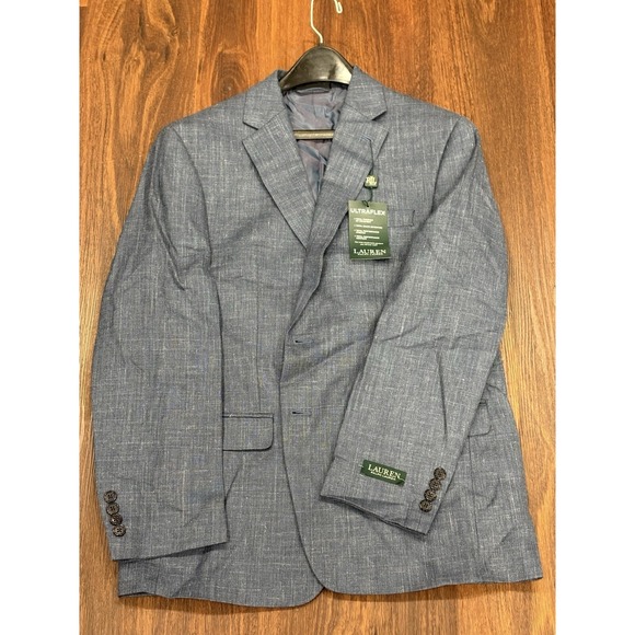 Ralph Lauren Mens UltraFlex Blue Lexington Sportcoat Jacket Size 40 Reg NWT